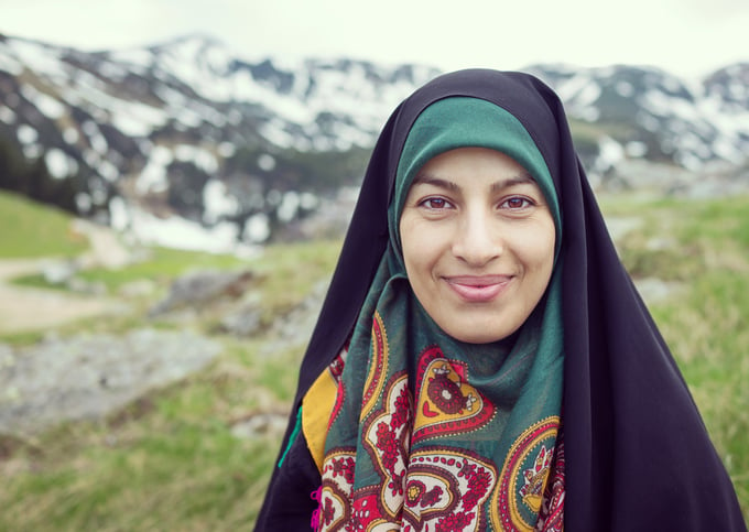 Beautiful Muslim woman with scarf