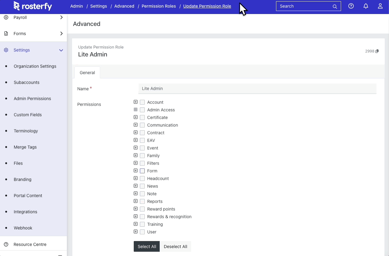 Gif showing how to add forms to Lite Admin Role and adding filters.